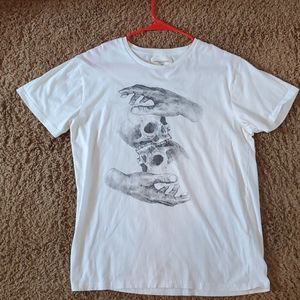 WHITE SKULL DRAWING GRAPHIC TEE